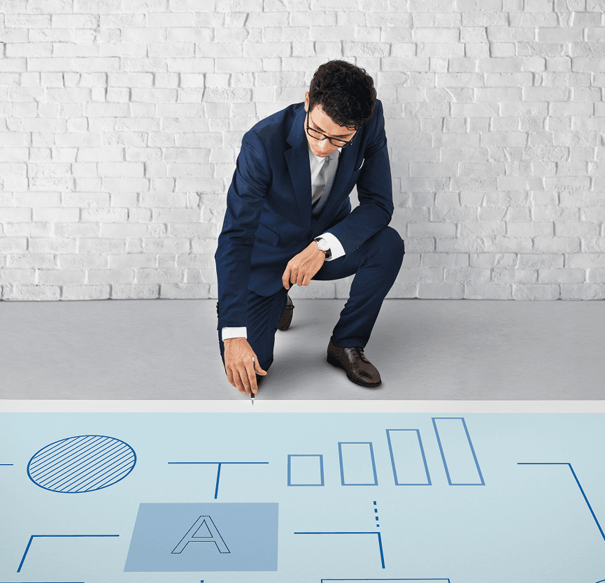 Professional working with technology to address challenges