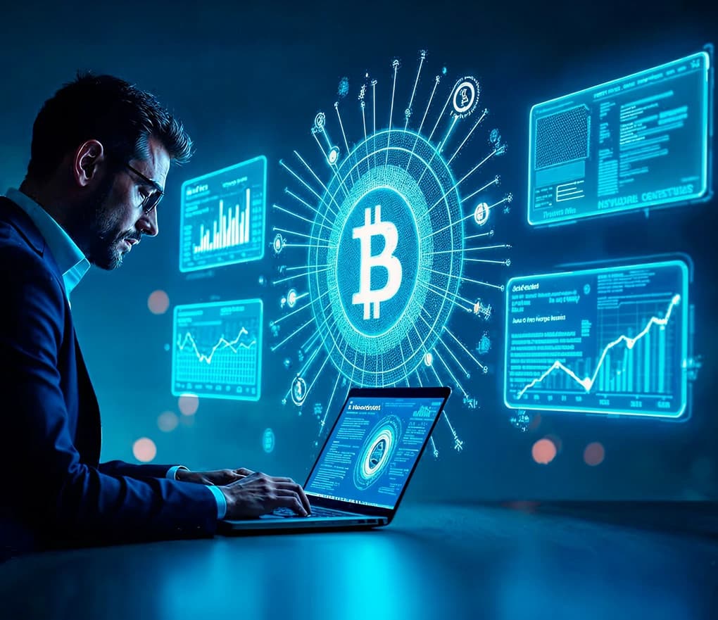 Professional working on performance testing with data analytics dashboard