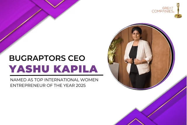 BugRaptors CEO Yashu Kapila Named  Top International Women Entrepreneur of the Year 2025