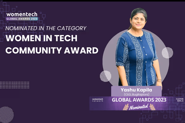 Yashu Kapila, CEO of BugRaptors, Nominated for Women in Tech Global Awards 2023