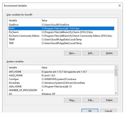 environment variables